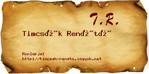Timcsák Renátó névjegykártya